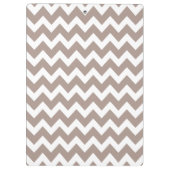 Beige Zickzack, graue Monogramm, Personalisierter  Klemmbrett (Rückseite)