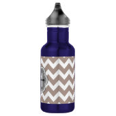Beige Zickzack, graue Monogramm, Personalisierter Trinkflasche (Rechts)