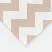 Beige Zickzack mit rosa Monogramm Fleecedecke (Ecke)