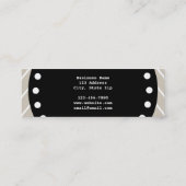 Beige Zickzack schwarzes Monogramm des Muster-| Mini Visitenkarte (Rückseite)
