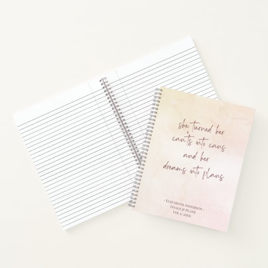 Beige Ziele & Pläne Name Journal-Notebook Notizblock (Innenseite)