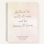 Beige Ziele & Pläne Name Journal-Notebook Notizblock (Vorderseite)