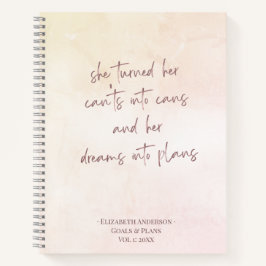 Beige Ziele & Pläne Name Journal-Notebook Notizblock