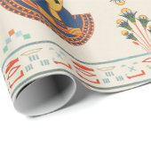 Beige Ziermuster Ägyptischer Tefnut Geschenkpapier (Rolleneckpunkt)
