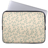 Beige Zig Zag Chic Laptopschutzhülle (Vorderseite)