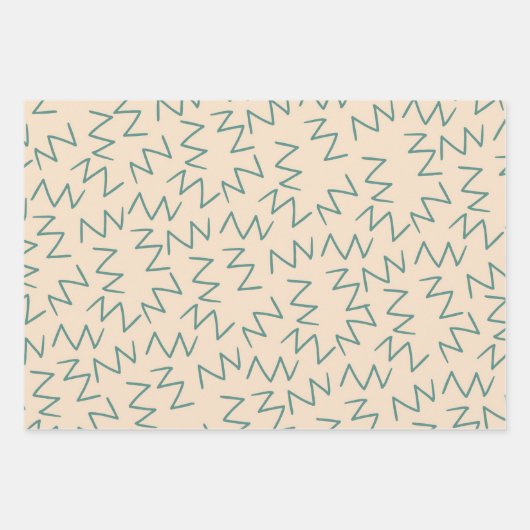 Beige Zig Zag Elegante Geschenkwrap für jeden Anla Geschenkpapier Set (Vorderseite 2)