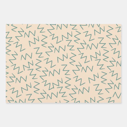 Beige Zig Zag Elegante Geschenkwrap für jeden Anla Geschenkpapier Set (Vorderseite)