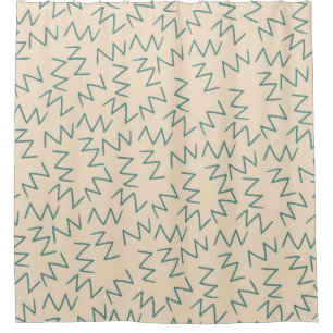 Beige Zig Zag Modernes und elegantes Badezimmer-De Duschvorhang