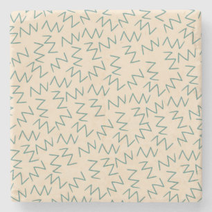 Beige Zig Zag Stilvoller Drink-Schutz Steinuntersetzer