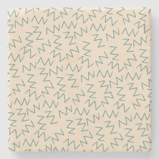 Beige Zig Zag Stilvoller Drink-Schutz Steinuntersetzer (Vorderseite)