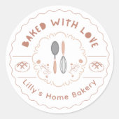 Beige Zuhause Bakery Business Sticker (Vorderseite)