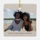 Beige | Zwei Fotos Schreibmaschine Best Friend Url Keramikornament (Rückseite)