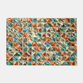 Beige, Zyan- und Korallenfliesen oder gefärbt Fußmatte (Vorderseite)