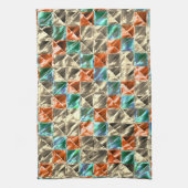 Beige, Zyan- und Korallenfliesen oder gefärbt Geschirrtuch (Vertikal)