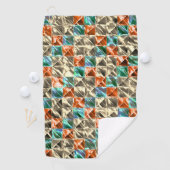 Beige, Zyan- und Korallenfliesen oder gefärbt Golfhandtuch (Insitu)