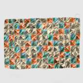 Beige, Zyan- und Korallenfliesen oder gefärbt Golfhandtuch (Horizontal)