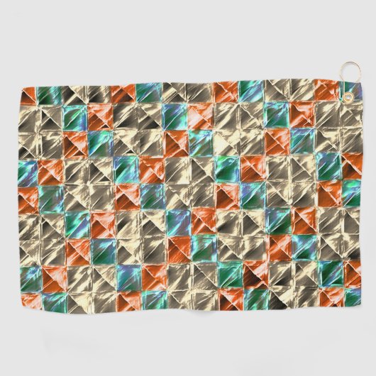 Beige, Zyan- und Korallenfliesen oder gefärbt Golfhandtuch (Horizontal)