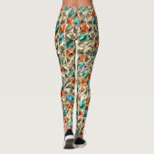 Beige, Zyan- und Korallenfliesen oder gefärbt Leggings (Rückseite)