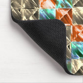 Beige, Zyan- und Korallenfliesen oder gefärbt Mousepad (Ecke)