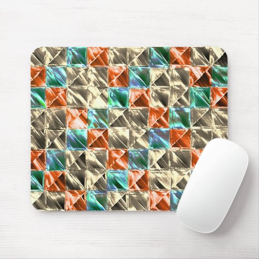 Beige, Zyan- und Korallenfliesen oder gefärbt Mousepad (Mit Mouse)