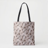 Beigefarbene Blume auf Tigerhintergrund Tasche (Vorderseite)