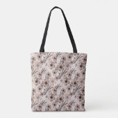 Beigefarbene Blume auf Tigerhintergrund Tasche (Rückseite)