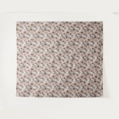 Beigefarbene Blume auf Tigerhintergrund Wandteppich (Vorderseite (Horizontal))