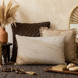 Beigefarbener Marmor Dekokissen