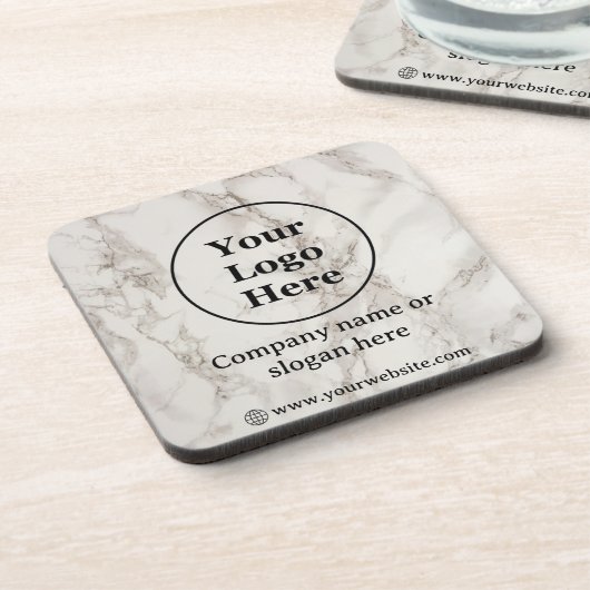 Beigefarbener Marmor Getränkeuntersetzer (Linke Seite)