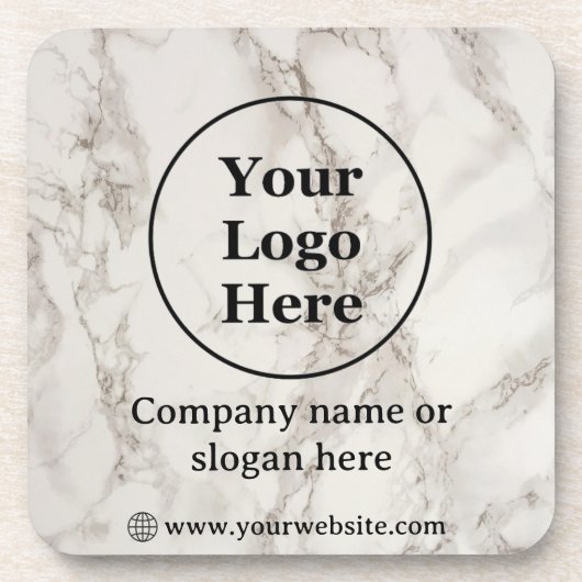 Beigefarbener Marmor Getränkeuntersetzer (Vorderseite)