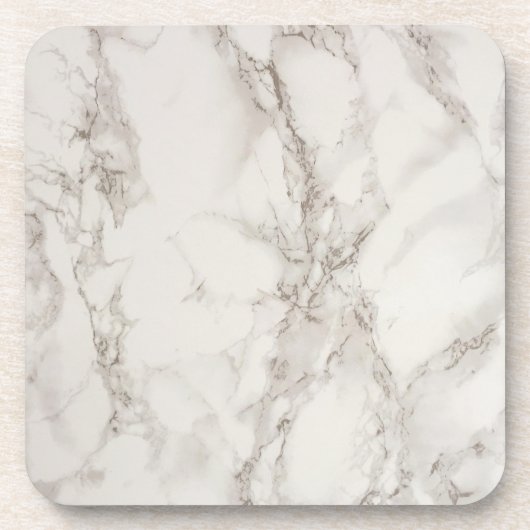 Beigefarbener Marmor Getränkeuntersetzer (Vorderseite)
