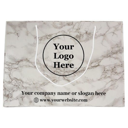 Beigefarbener Marmor Große Geschenktüte (Vorderseite)