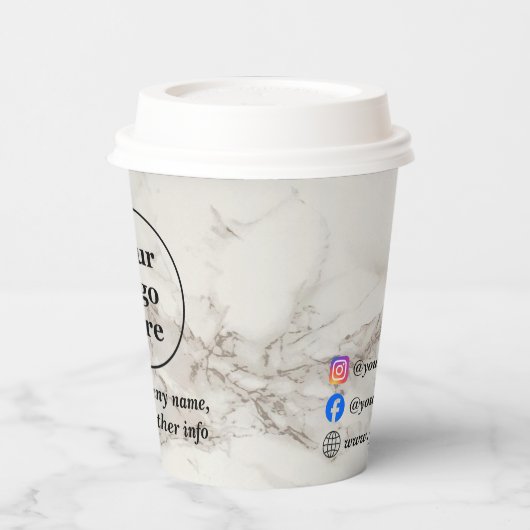 Beigefarbener Marmor Pappbecher (Links)