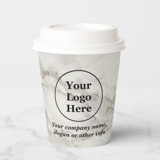 Beigefarbener Marmor Pappbecher (Vorderseite)
