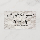 Beigefarbener Marmor Rabattkarte (Vorderseite)