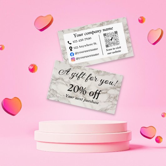 Beigefarbener Marmor Rabattkarte