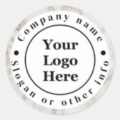 Beigefarbener Marmor Runder Aufkleber (Vorderseite)