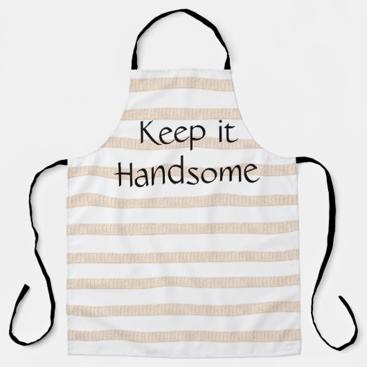 Beigefarbener Streifen über die gesamte Print-Schü Schürze (Vorderseite)