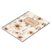 Beigefarbenes Blumendesign Notizblock (Linke Seite)