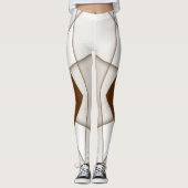 Beigefarbenes Dreieck mit Schatten, glatter Stil Leggings (Vorderseite)