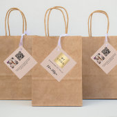Beigefarbenes Logo Foto QR-Code hängen Geschenkanhänger