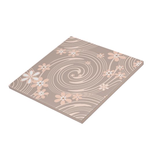 Beigefarbenes Muster Fliese (Seite)