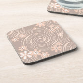 Beigefarbenes Muster Getränkeuntersetzer (Linke Seite)