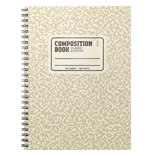 Beigefarbenes Notebook Notizblock (Vorderseite)