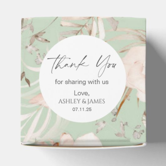 Beigefarbenes personalisiertes botanisches Fett Geschenkschachtel (Oben)