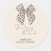 Beigenbogen Sie bindet das Brautparty des Knotens Runder Aufkleber (Vorderseite)