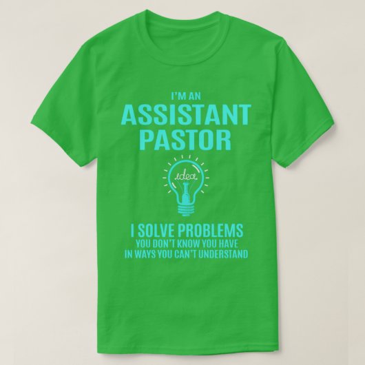 Beigeordneter Pfarrer I löst Probleme Jobüberweisu T-Shirt (Design vorne)