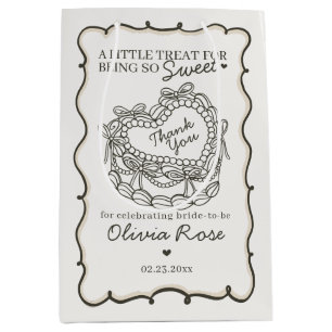 Beiger Bogen Retro Herz Coquette Kuchen Brautparty Mittlere Geschenktüte