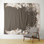 Beiger botanischer Blumengarten Hochzeitskulisse Wandteppich (Beispiel (Horizontal))