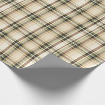 Beiger braun-grüner Tartan-Karostoff als Geschenk